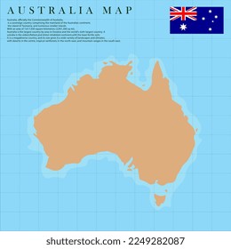 australia country nation map with flag