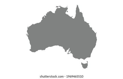 Australia country vector illustration map with black
