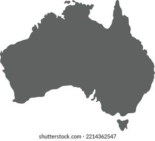 Mapa de ilustraciones vectoriales de Australia con negro