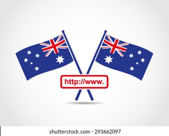 Australia Crossed Flags Emblem Address Website