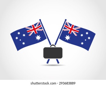 Australia Crossed Flags Emblem Briefcase Task Duty