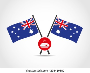 Australia Crossed Flags Emblem Burger