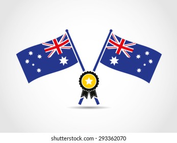 Australia Crossed Flags Emblem Certification