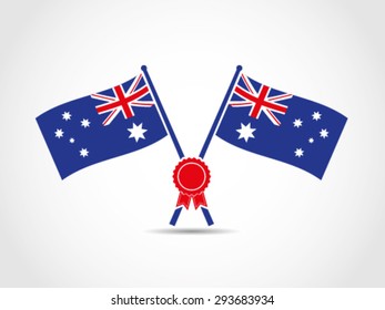 Australia Crossed Flags Emblem Certification