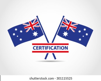 Australia Crossed Flags Emblem Certification