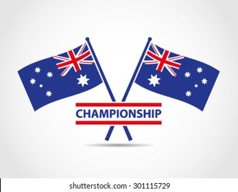 Australia Crossed Flags Emblem Championship