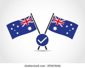 Australia Crossed Flags Emblem Check Qualification