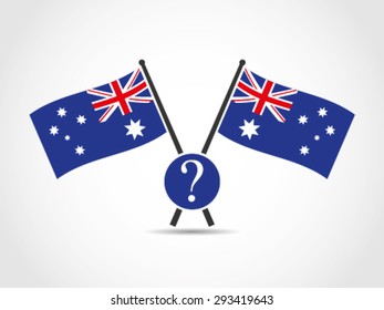 Australia Crossed Flags Emblem Confuse