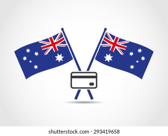 Australia Crossed Flags Emblem Debit Card