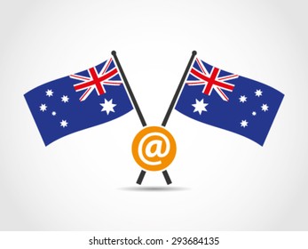 Australia Crossed Flags Emblem Email Address