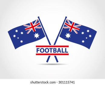 Australia Crossed Flags Emblem Football