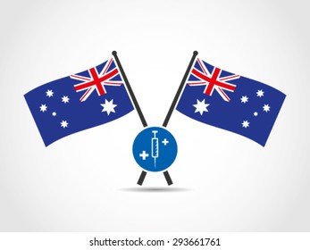 Australia Crossed Flags Emblem Medical Medicine