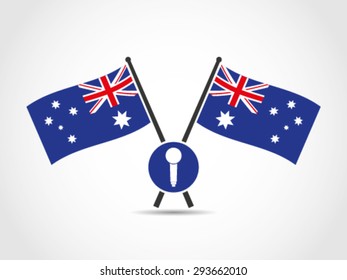 Australia Crossed Flags Emblem Microphone Free Speech Singer Artist Musician
