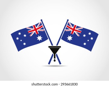 Australia Crossed Flags Emblem Oil Consumption