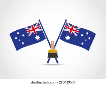 Australia Crossed Flags Emblem Paint Coat