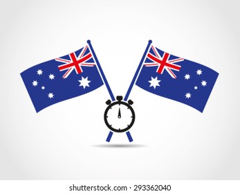 Australia Crossed Flags Emblem Performance