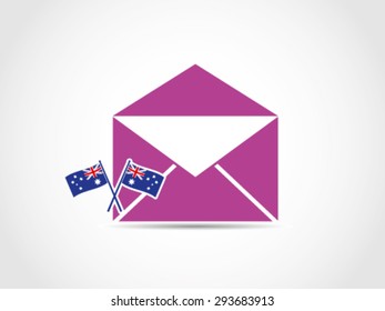 Australia Crossed Flags Emblem Secret Mail