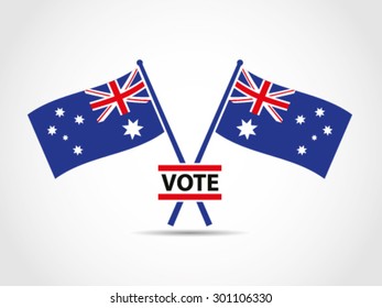 Australia Crossed Flags Emblem Vote