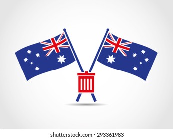 Australia Crossed Flags Emblem Waste Management