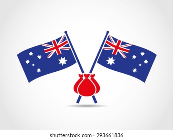 Australia Crossed Flags Emblem Wealth