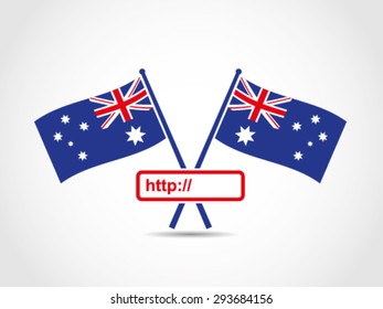 Australia Crossed Flags Emblem Web Domain