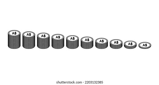 Australia Currency Symbol, Australian Dollar Icon, AUD Sign. Vector Illustration