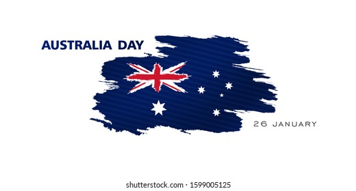 australia day, 26 january, Australian flag vector illustration 