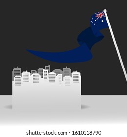 Australia Day. 26 January. National Flag.independence day. Can used for Greeting card, Poster, Banner, Flyer, Social Media. Vector Illustration