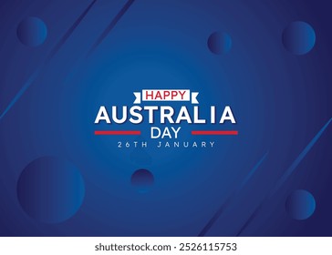 Día de Australia, 26 de enero Día Nacional con un fondo y letras de la bandera australiana