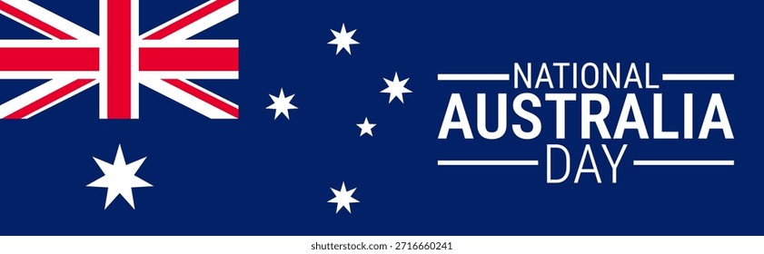 O Dia da Austrália com fundo de bandeira australiana, banner, cartão ou modelo de design de cartaz é observado todos os anos durante janeiro, para aumentar a conscientização sobre a missão. Ilustração vetorial.