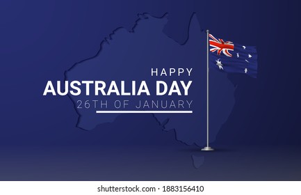 Australia Day Background Design. 26th of January. Vector Illustration.