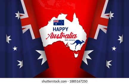Australia Day Background Design. 26th of January. Vector Illustration