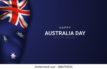 Australia Day Background Design with flag. 26th of January. Vector Illustration.