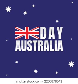 Australia Day background letter shaped flag. Vector illustration EPS.8 EPS.10