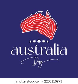 Australia day background with map fingerprint style. Vector illustration EPS.8 EPS.10