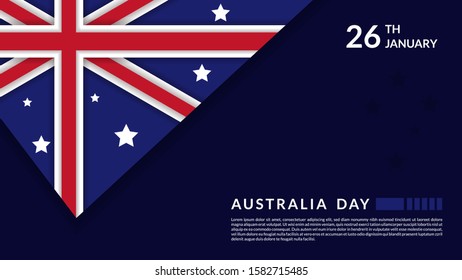 australia day background template with australia flag, british flag.