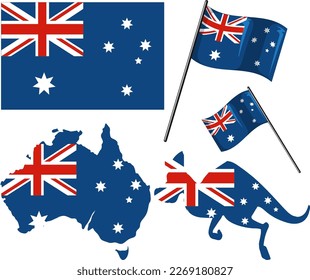 Australische Tagesbanner Set-Illustration