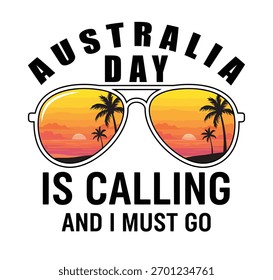 Día de Australia llama a diseño de Vector al atardecer