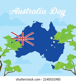 australia day card with map