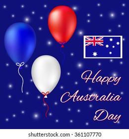 Australia Day Celebration. Vector illustration for Australia national Day. Design elements symbol. Creative attribute of Australia. Flag button, icon isolated