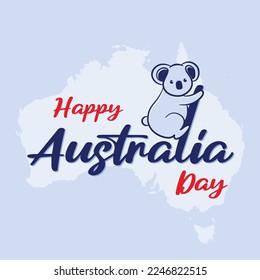 Australia Day. Cute koala icon. 