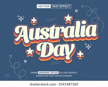 australia day editable text, font effect, 3d text for title