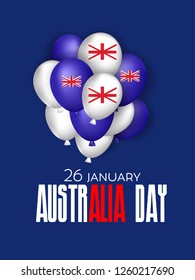 Australia day festive background with flag in 26 january