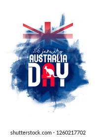 Australia day festive background with flag in 26 january