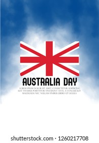 Australia day festive background with flag in 26 january