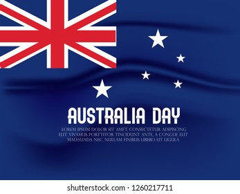 Australia day festive background with flag in 26 january