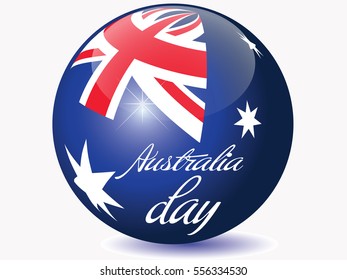 Australia day flag globe.Vector