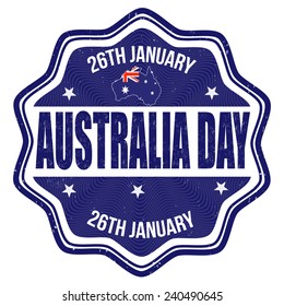  Australia day grunge rubber stamp on white background, vector illustration