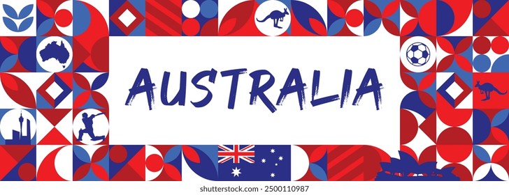 Australia Day. January 26. Flag of Australia. Banner