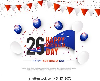 Australia day lettering design poster or banner background.